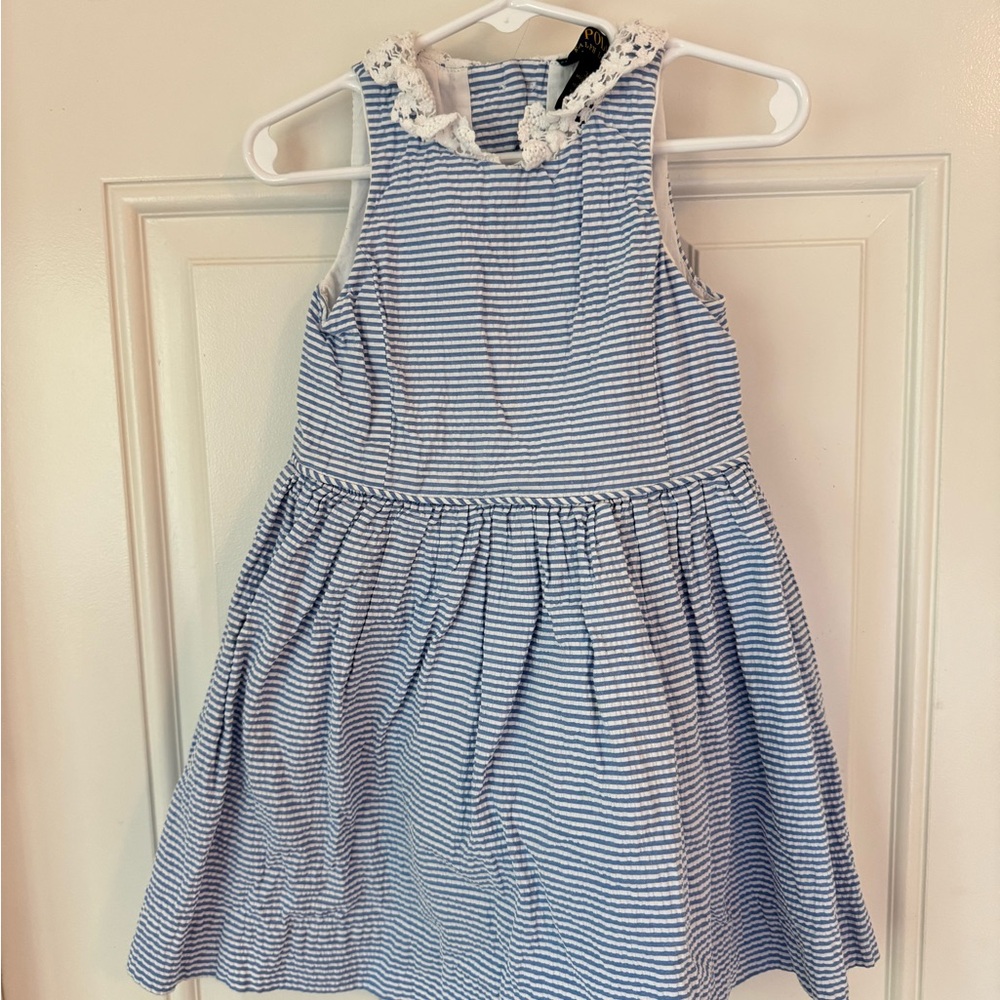 Polo by Ralph Lauren Blue and White Striped Dress